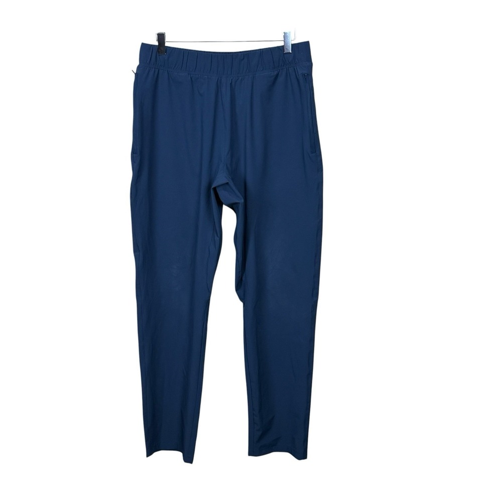 Alo Mens Repetition Pants Sz Large Blue Performance Drawstring Zip Pocket